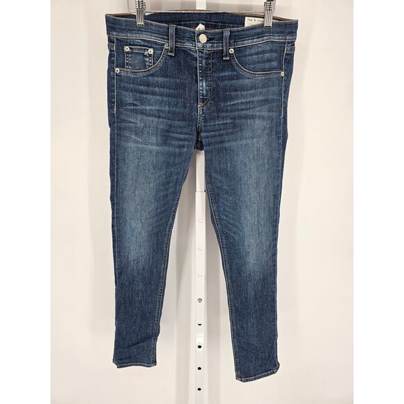 Rag & Bone Womens Sz 31 Capri Length Skinny Blue Jeans Medium Wash - Picture 1 of 6